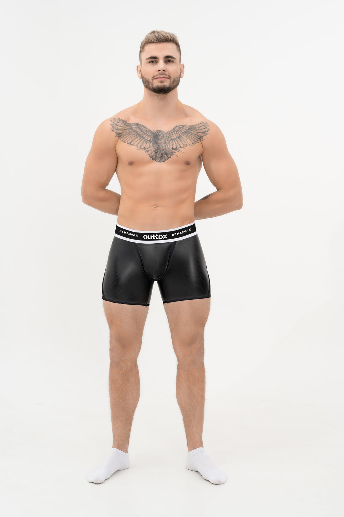 Outtox. Offene hintere Shorts mit Snap Codpiece