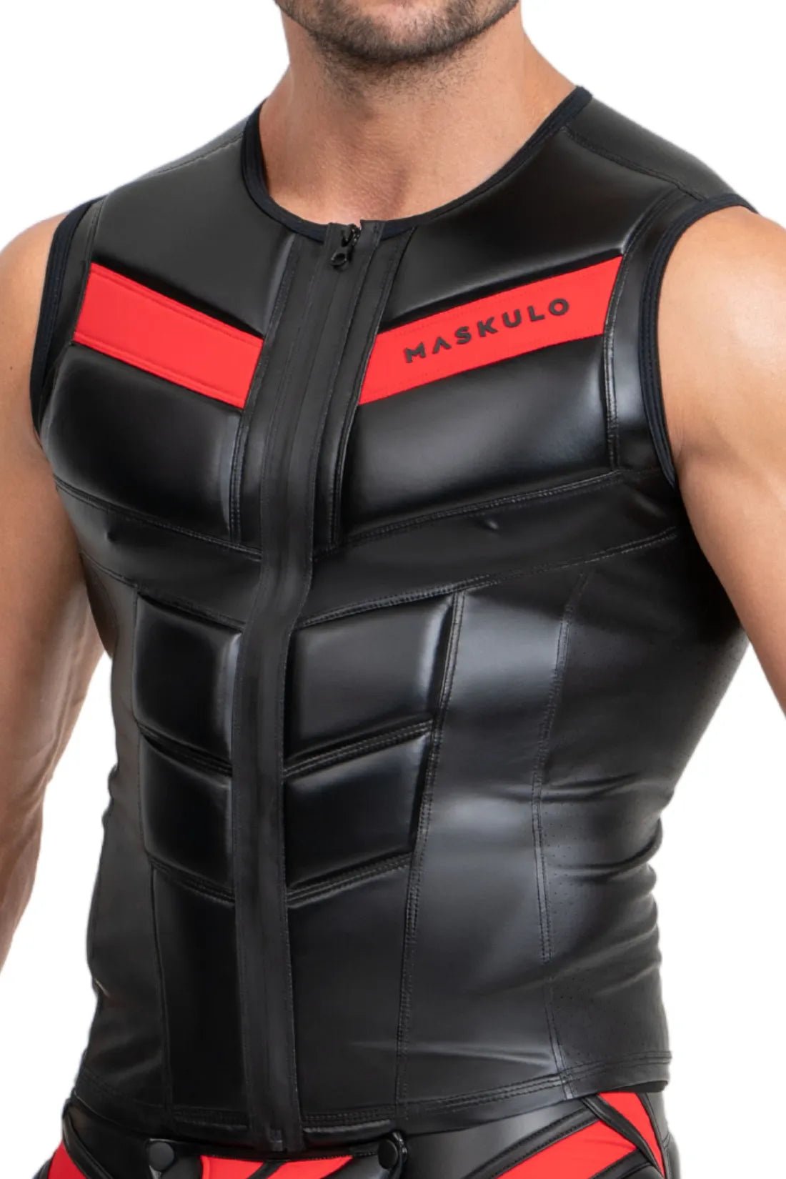 Black and red zippered vest from Maskulo Global (EU) online store. Stylish men&