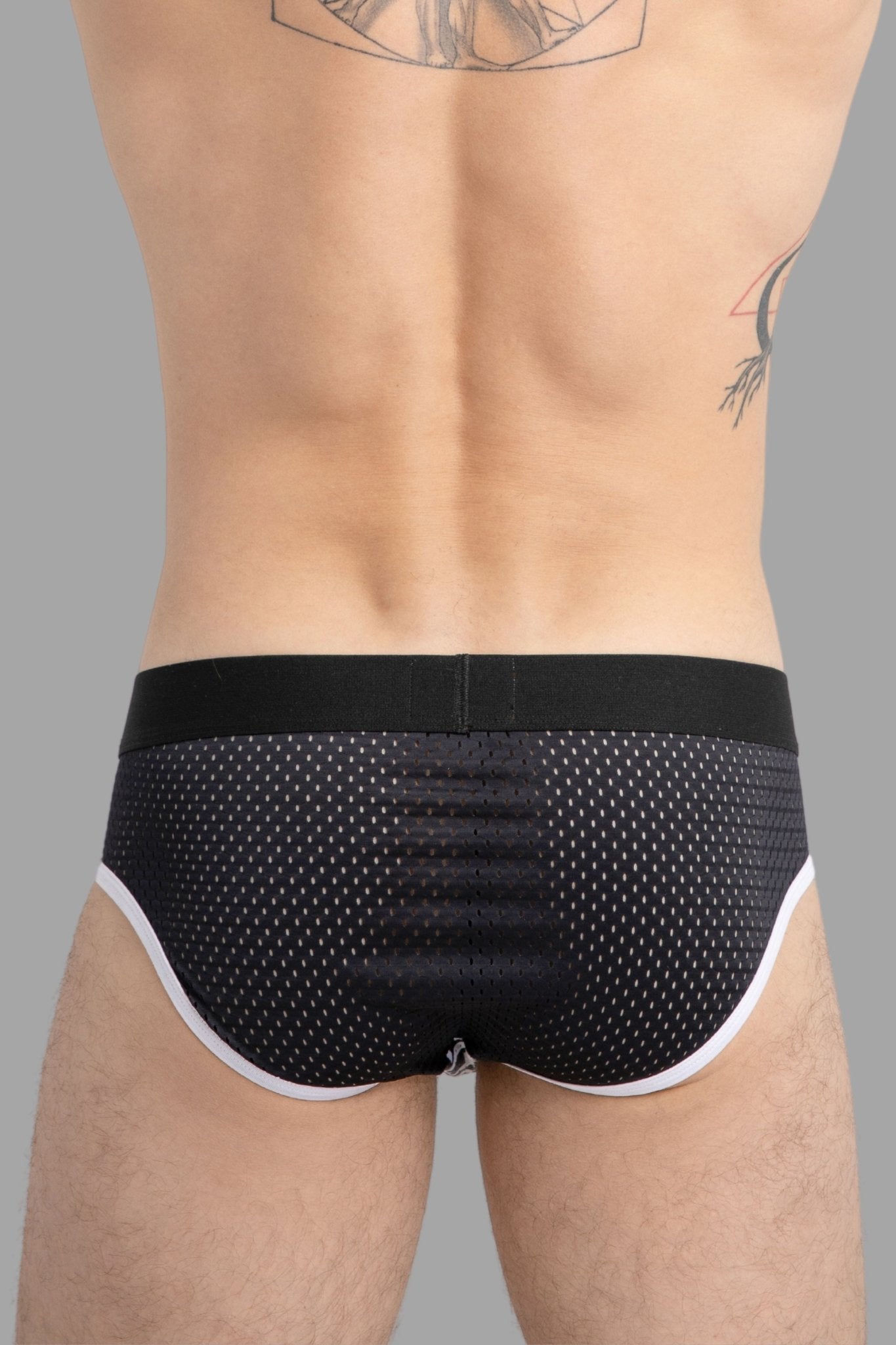 Printed Mesh Briefs. Black+White - Maskulo - MBR106 - Y2 - Maskulo EU Global Online Store