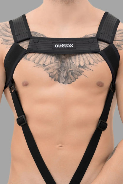 Outtox. Body Harness with Snaps. Black