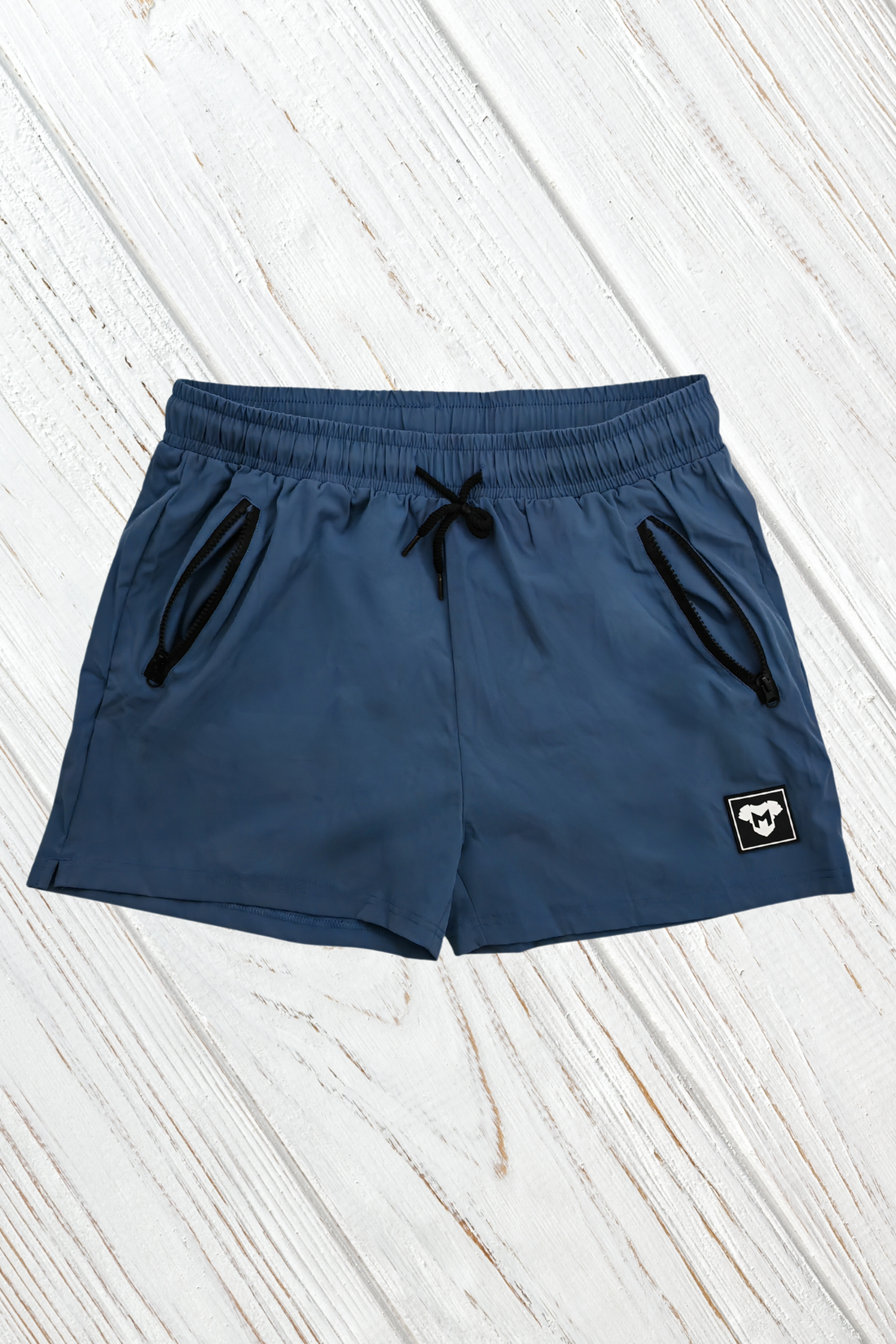 Jedd Synther Soft Shorts with Zip Pockets. Blue Steel