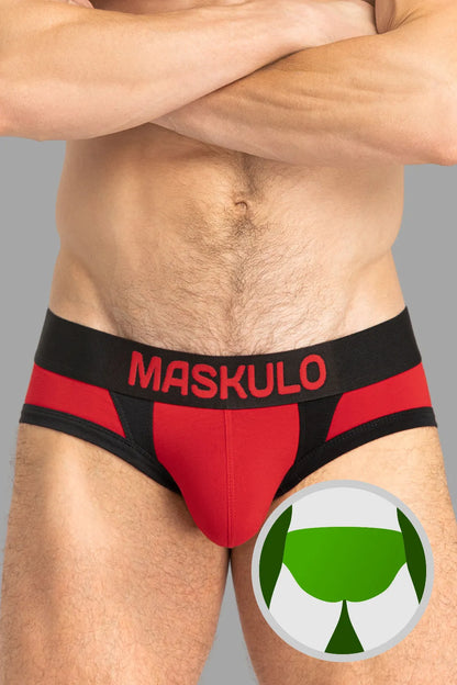 CAPTAIN-A Calzoncillos con O-Inside-POUCH. Rojo+Negro