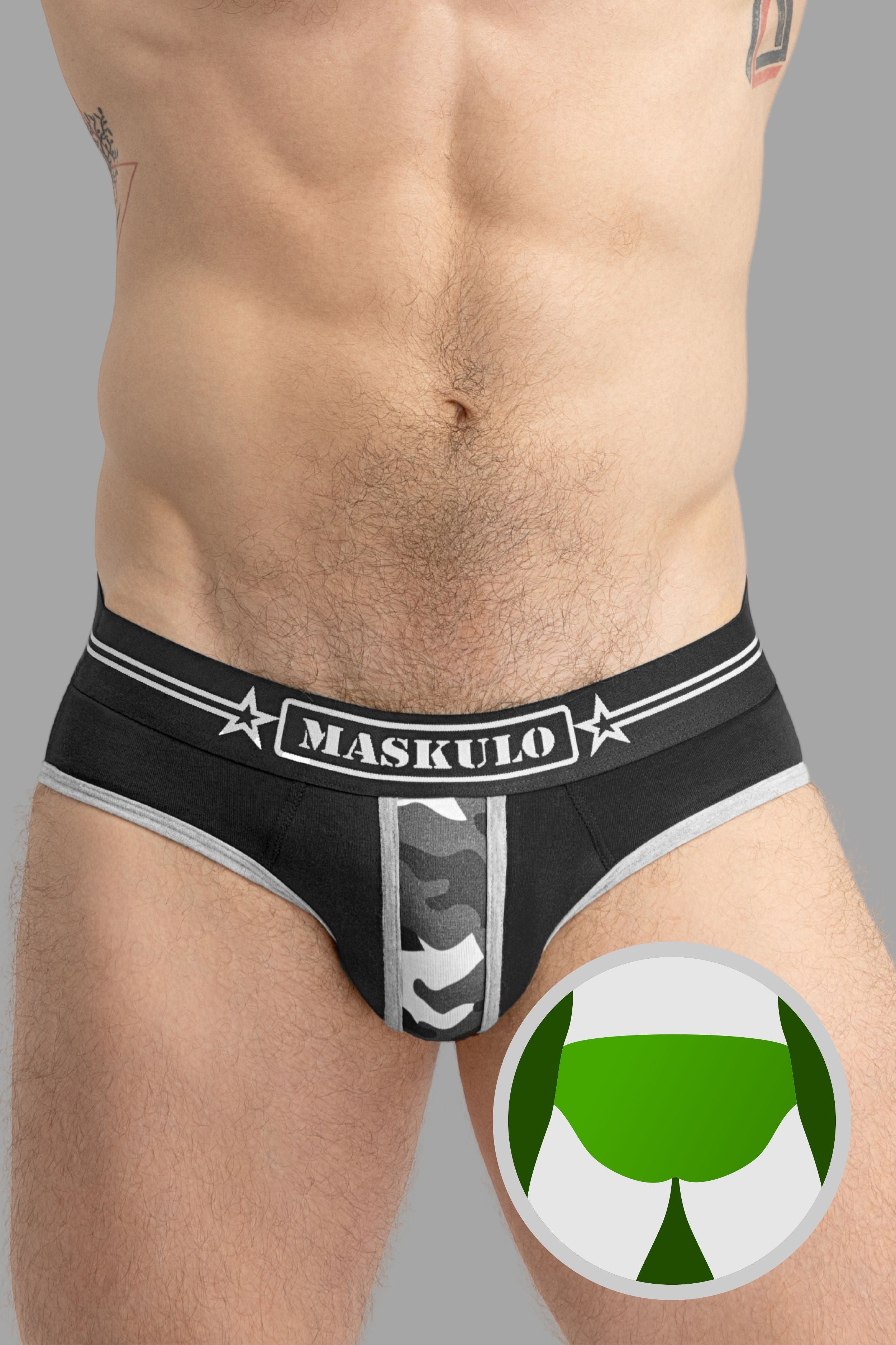 Military Briefs with Lifter. Black and Grey