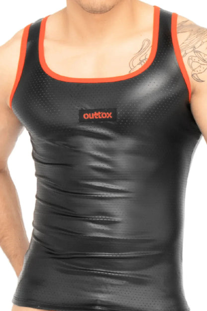 Outtox. Tanktop. Schwarz und Orange