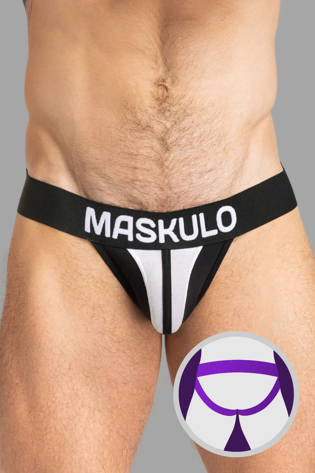 TIGER Jock with POUCH-SNAP. Black and White