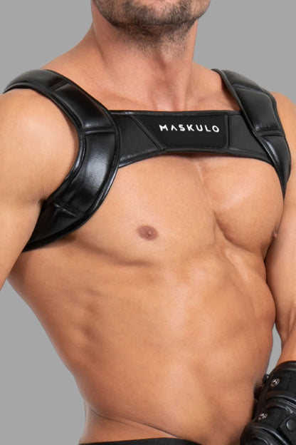 Bulldog Harness with 3D Logo. Black