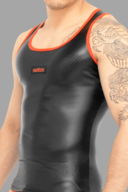 Outtox. Tanktop. Schwarz und Orange