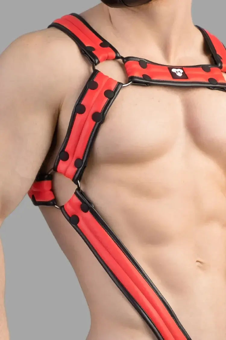 Armored Next. Body Harness. Red and Black
