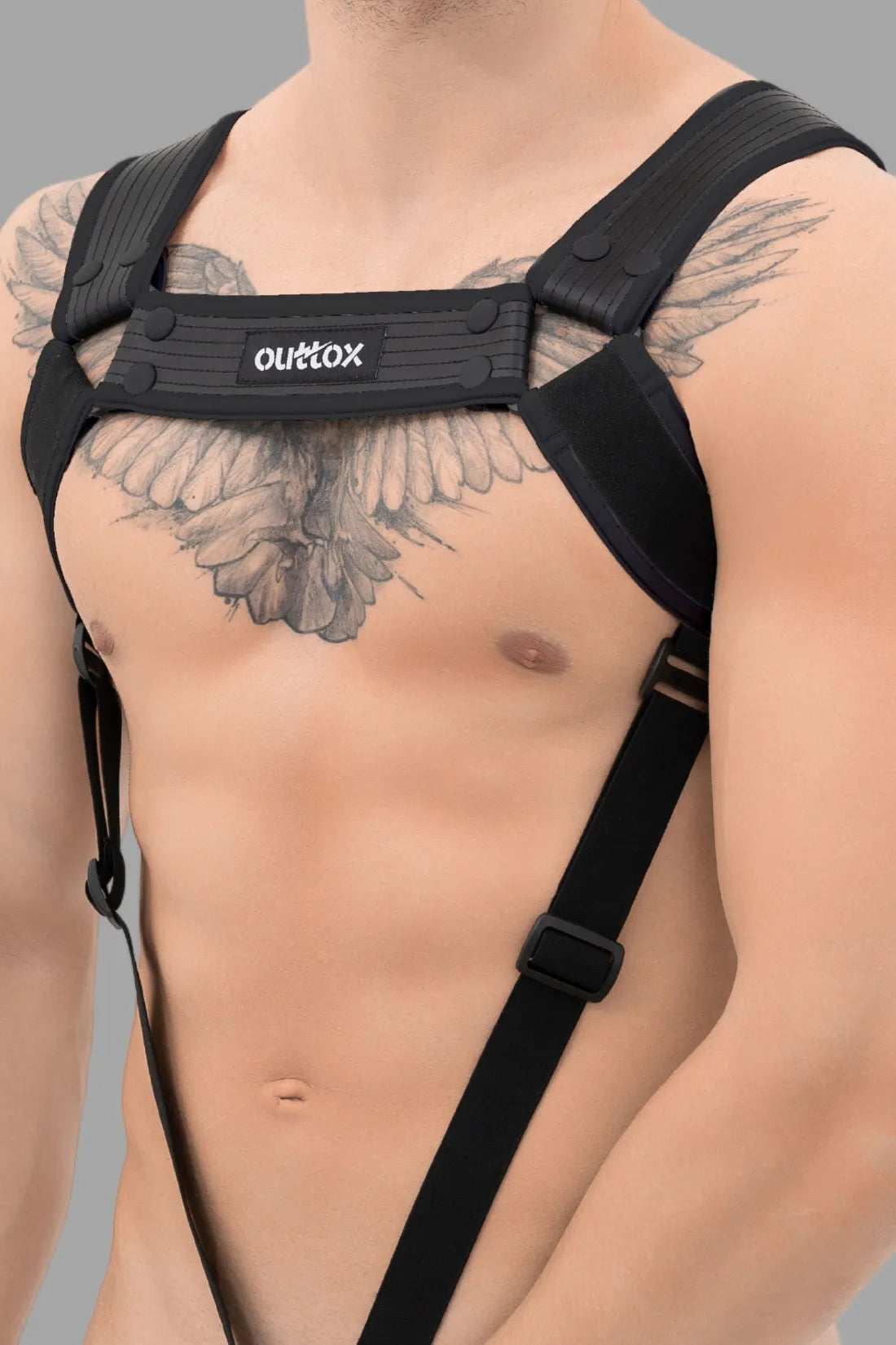 Outtox. Body Harness with Snaps. Black