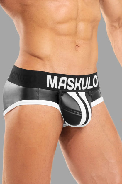 Basic Briefs with Pouch Snap. Black and White