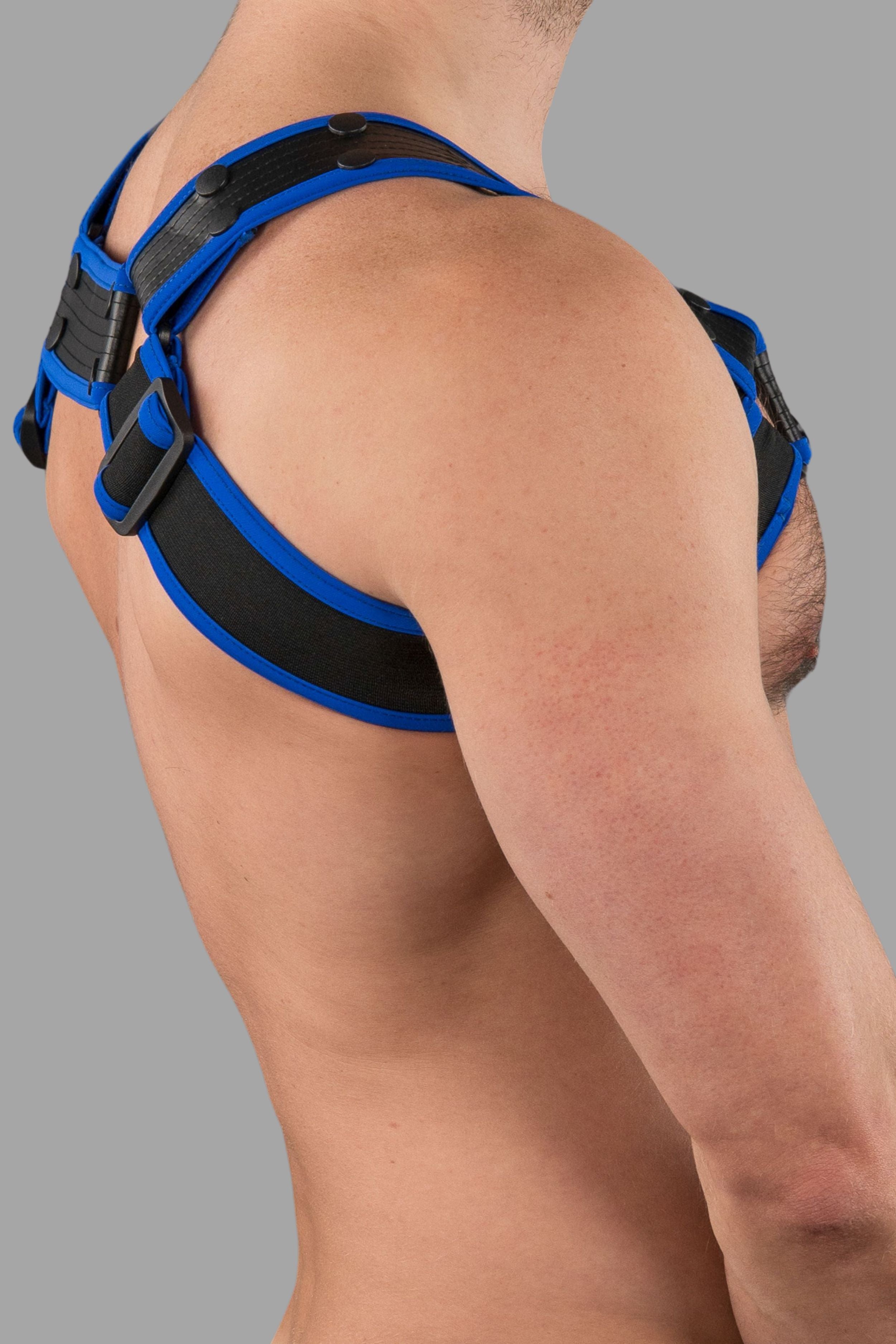 Outtox. Body Harness with Snaps. Blue