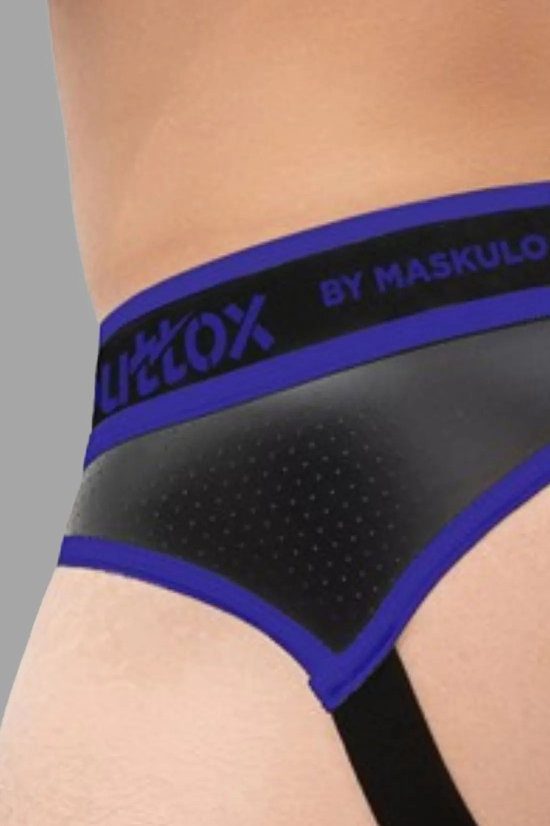 Outtox. Open Rear Briefs with Snap Codpiece. Blue