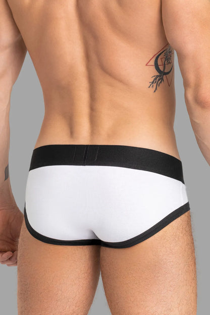 CAPTAIN-A Briefs with O-Inside-POUCH. White and Black