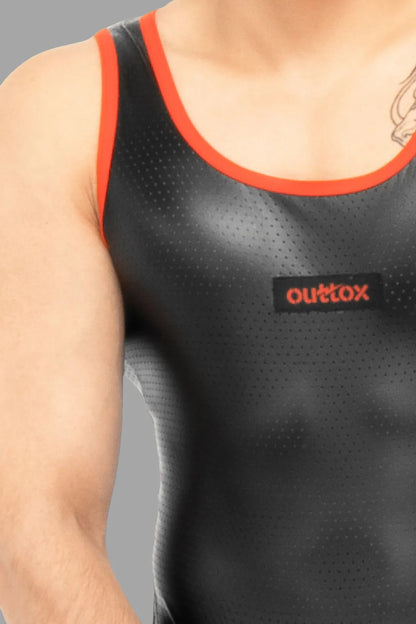 Outtox. Tanktop. Schwarz und Orange