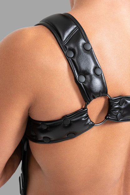 Body Harness with Push-up Effect. Black+White