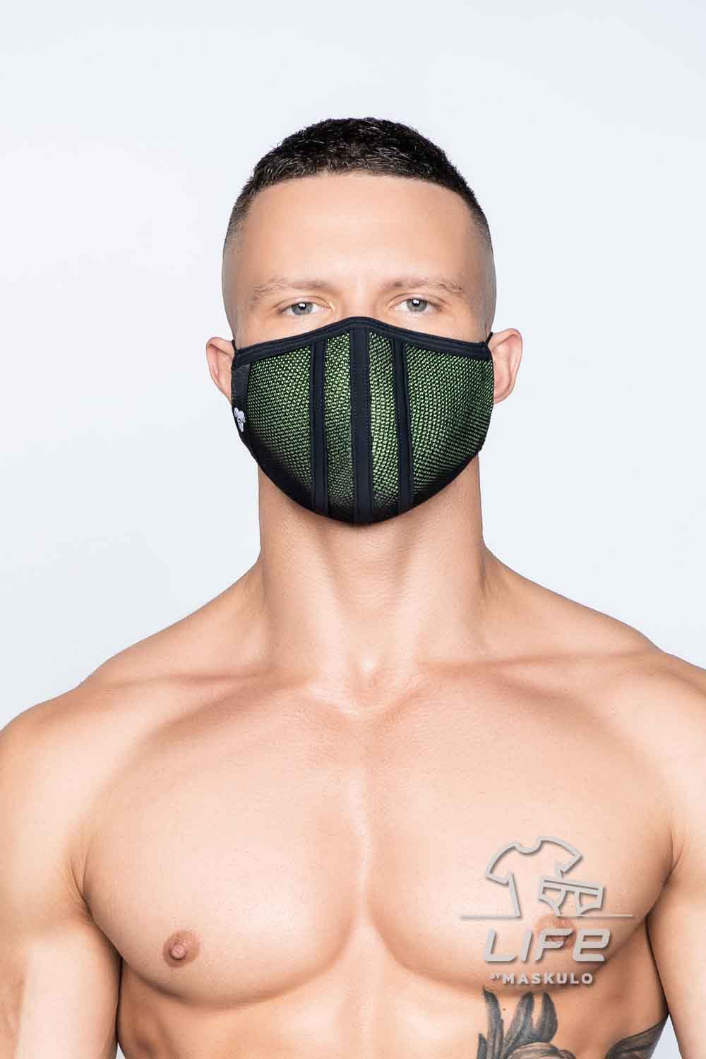 Masque 3D de vie. Vert + Noir