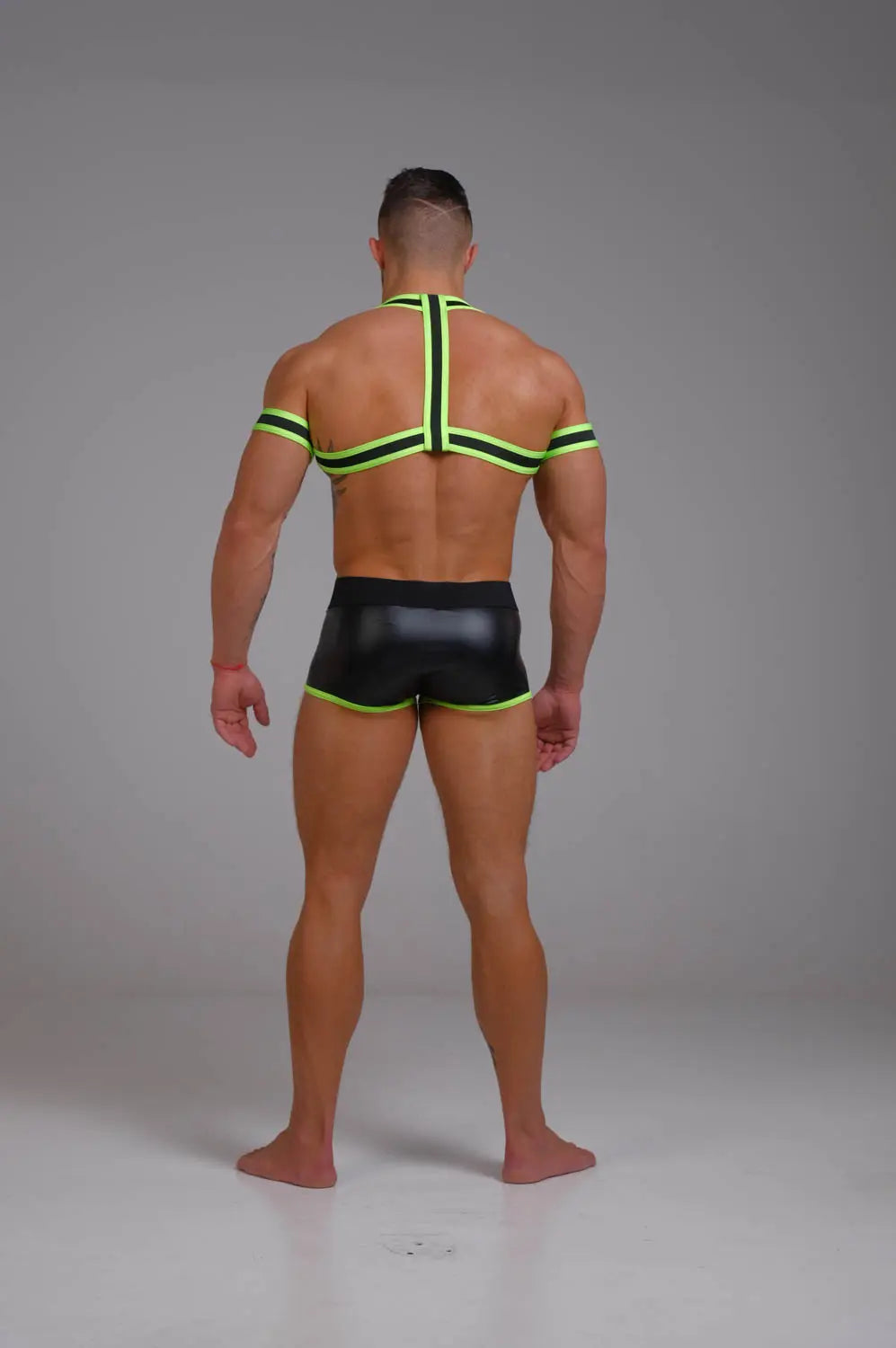 Youngero. Elastic Harness with Biceps Bands. Green Neon