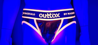 Outtox. Open Rear Briefs with Snap Codpiece. Orange &