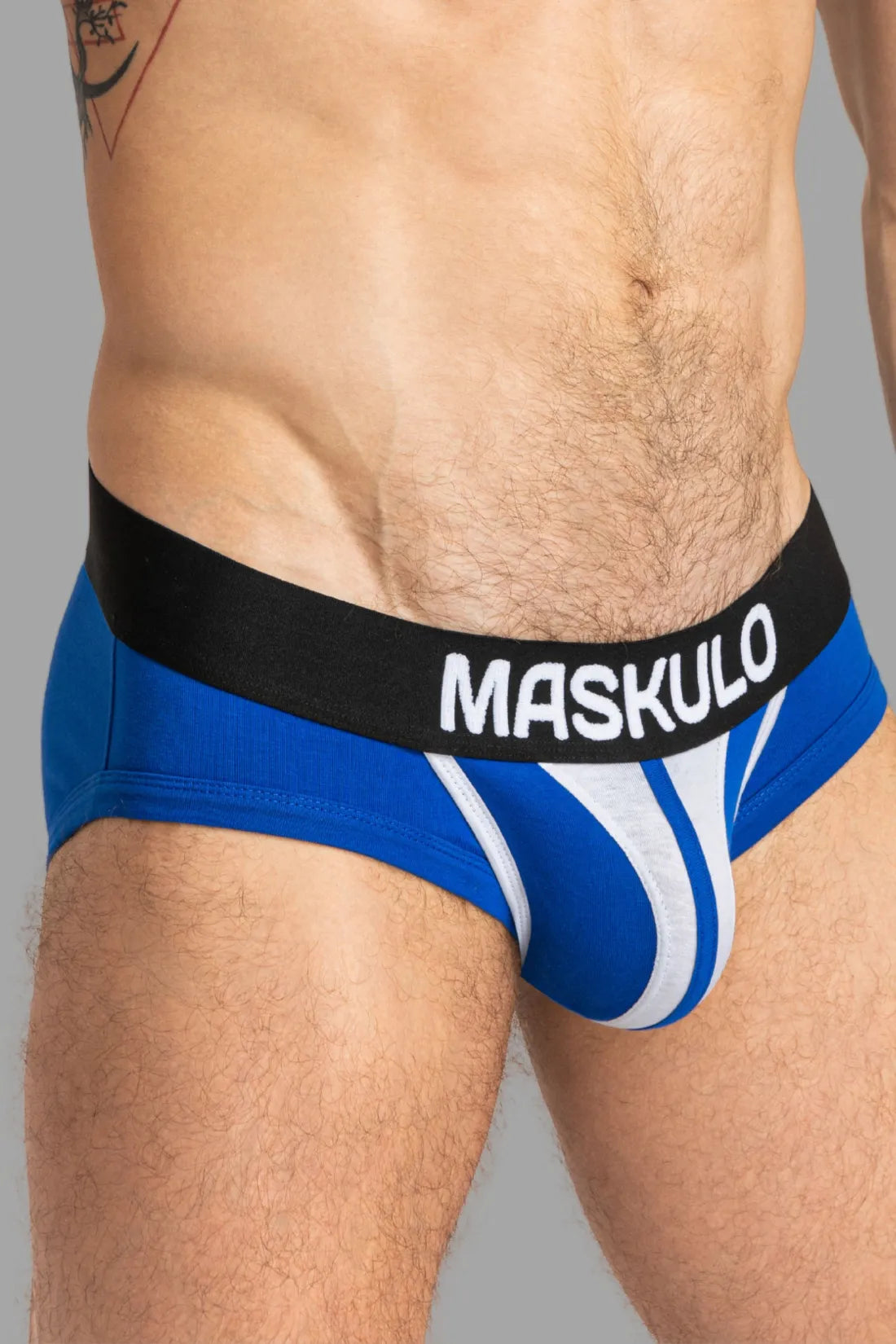 Tiger Briefs POUCH-SNAP. Blue and White