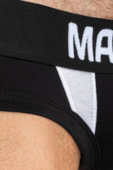 CAPTAIN-A Briefs with O-Inside-POUCH. Black+White