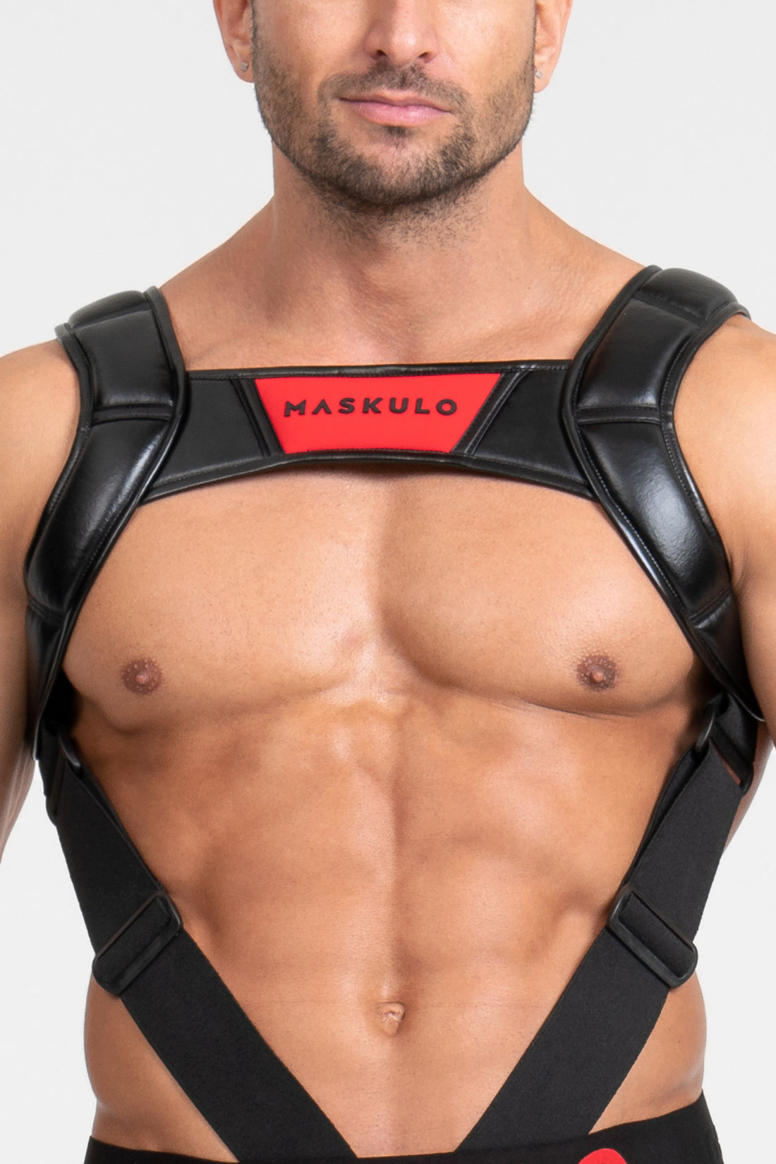 Body Harness with Push-up Effect. Black+Red