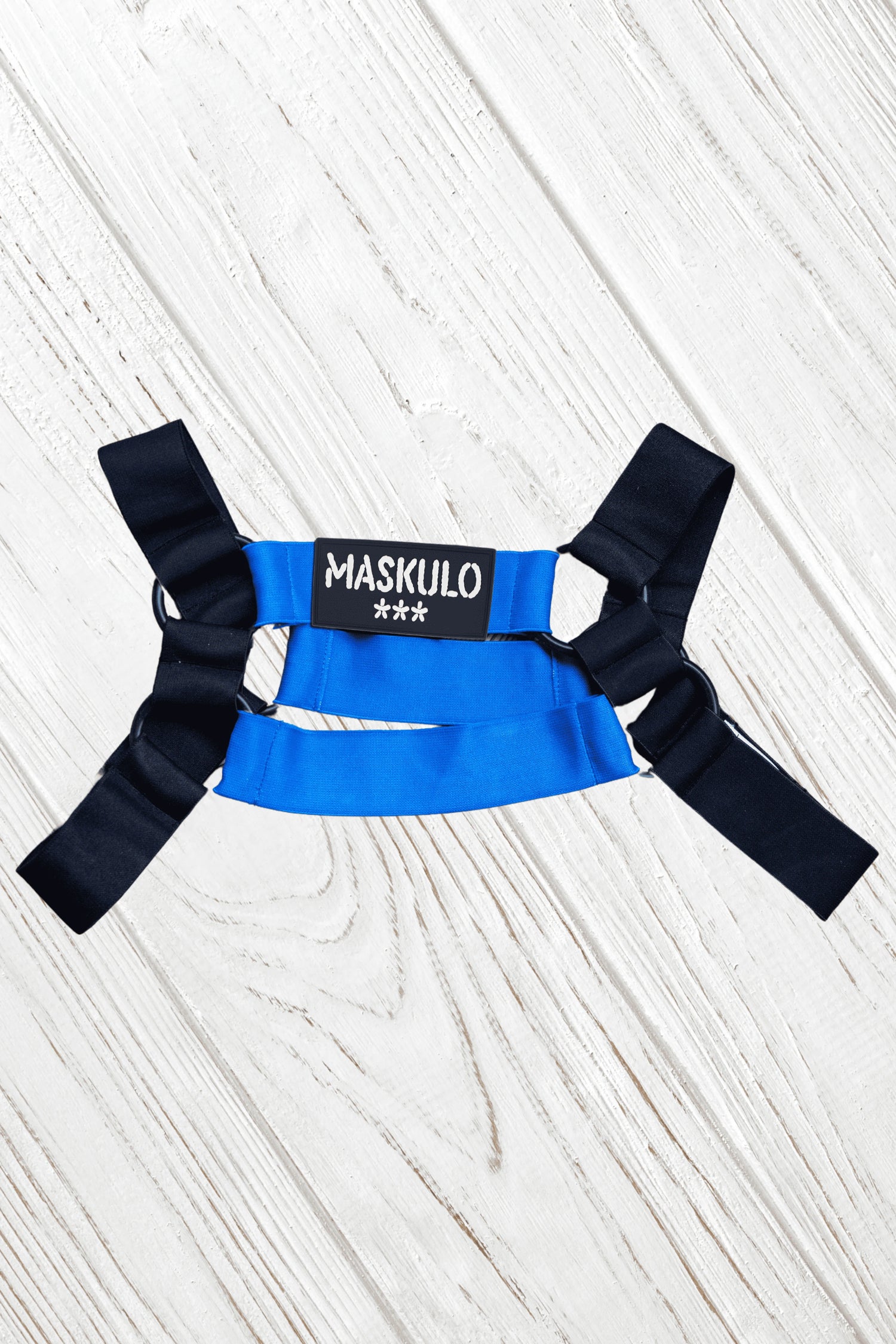 Goran Tropix. Elastic Bulldog Harness. Blue