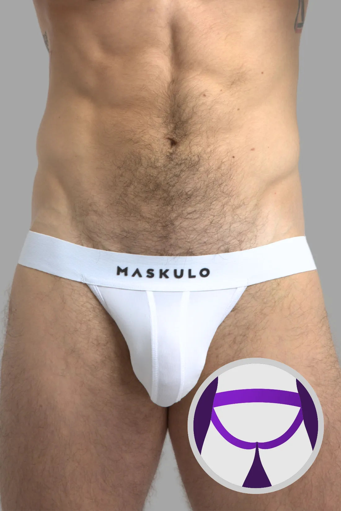 Jock en microfibre. Blanc