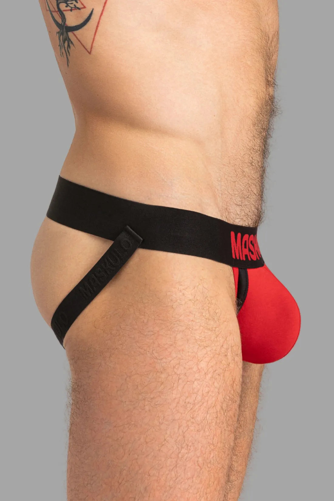 Jock Captain-A O-INSIDE-POUCH. Rouge et noir