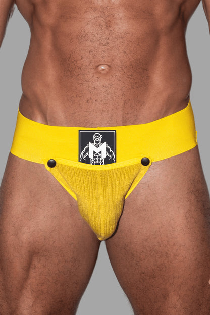 Brad Cyclone. Jockstrap with Removable Pouch. Yellow