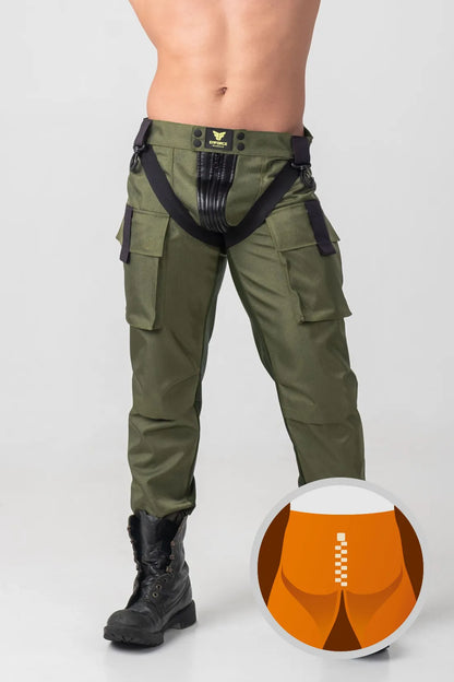 EnForce. Broek met tweezijdige ritssluiting. Groen &