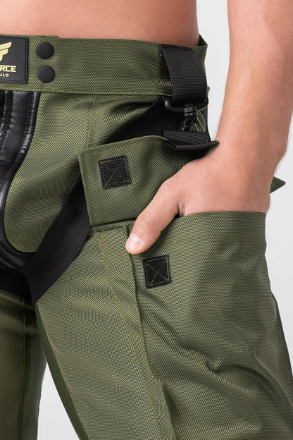 EnForce. Broek met tweezijdige ritssluiting. Groen &