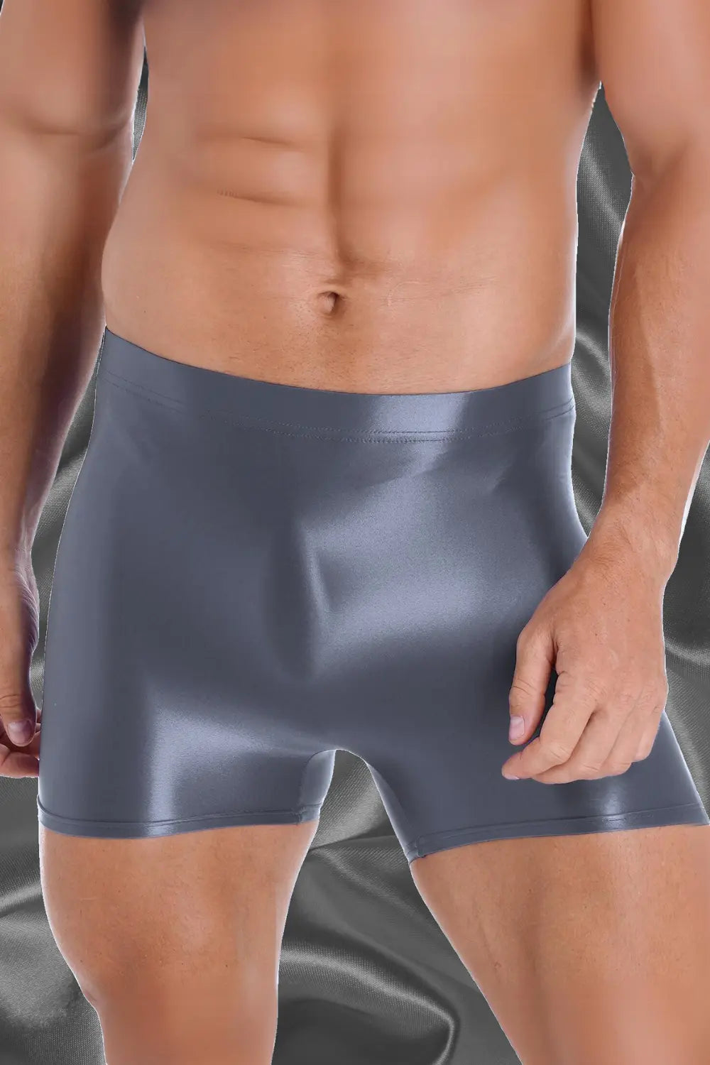 Wayne Ironsilk Tight Silky Shorts. Grey