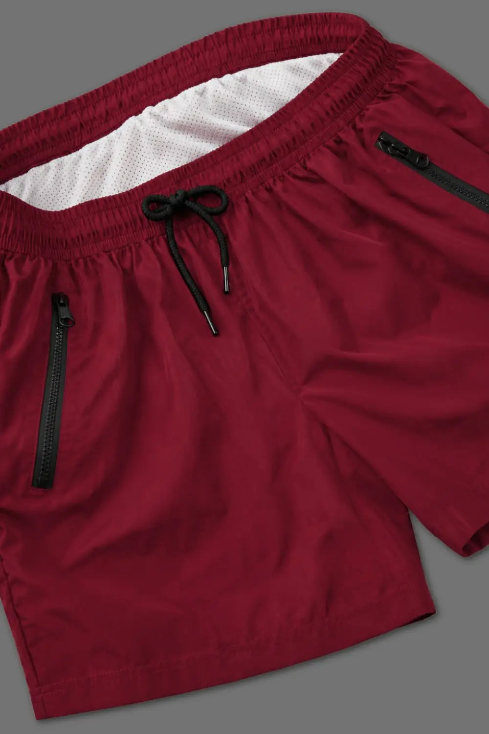 Jedd Synther weiche Shorts mit Reißverschlusstaschen. Rot Dunkel