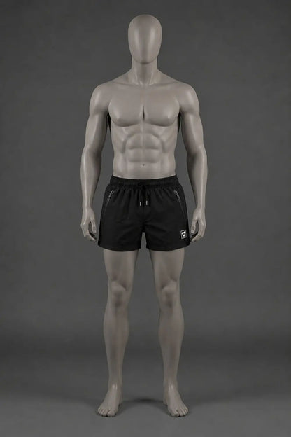 Short Jedd Synther Soft avec poches zippées. Noir