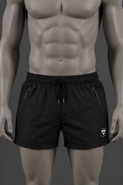 Short Jedd Synther Soft avec poches zippées. Noir