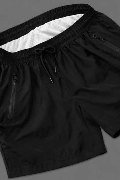 Short Jedd Synther Soft avec poches zippées. Noir