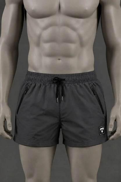 Short Jedd Synther Soft avec poches zippées. Gris acier
