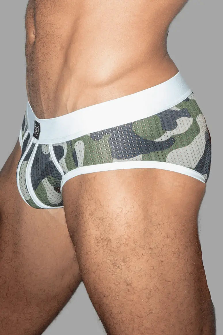 Ian Steelguard Briefs de Malla. Camuflaje + Blanco