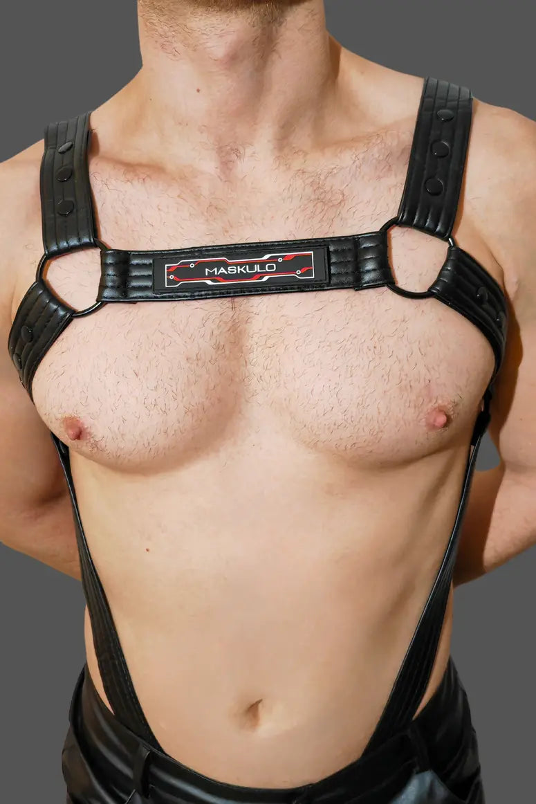 Vance Gridlock. Body Harness of PU Leather