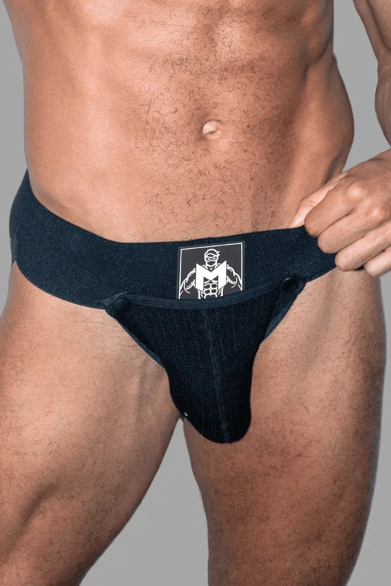 Frank Cyclone. Jockstrap con Bolsillo Desmontable. Negro