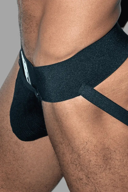 Frank Cyclone. Jockstrap con Bolsillo Desmontable. Negro