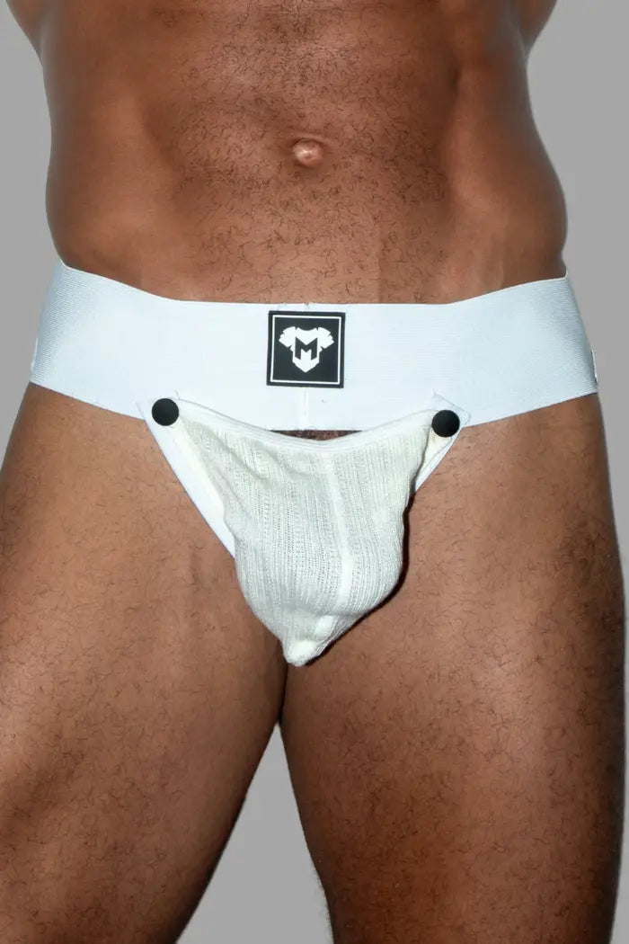 Eugene Cyclone. Jockstrap with Removable Pouch. White