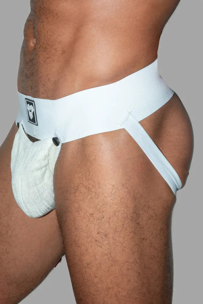 Eugene Cyclone. Jockstrap with Removable Pouch. White