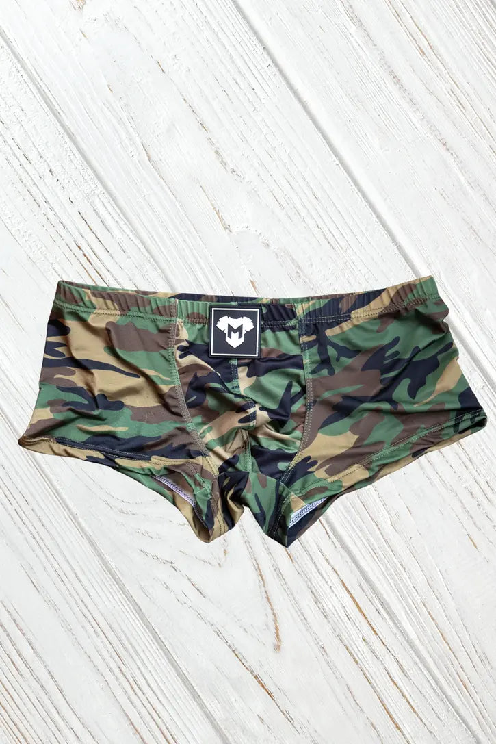 Hue Sleek Trunk Shorts. Silky Camouflage