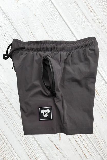 Jedd Synther Soft Shorts with Zip Pockets. Grey Steel