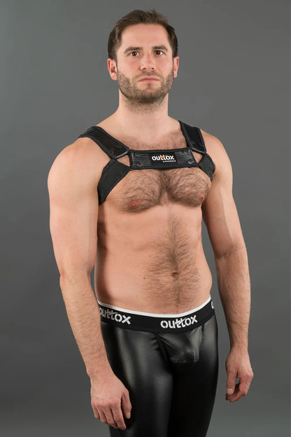 Outtox. Bulldog Harness with Snaps. Black