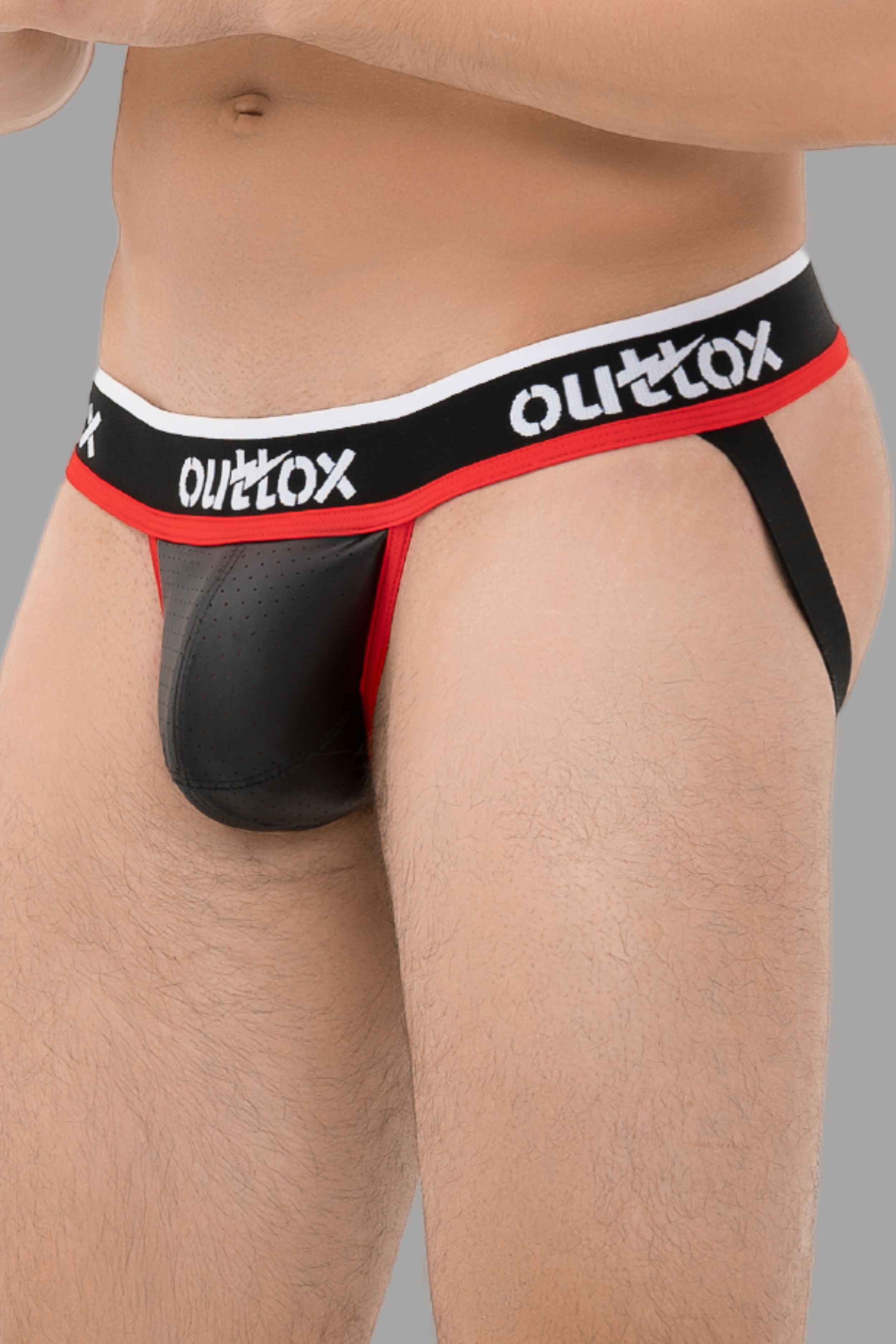 Outtox. Jock with Snap Codpiece. Black+Red