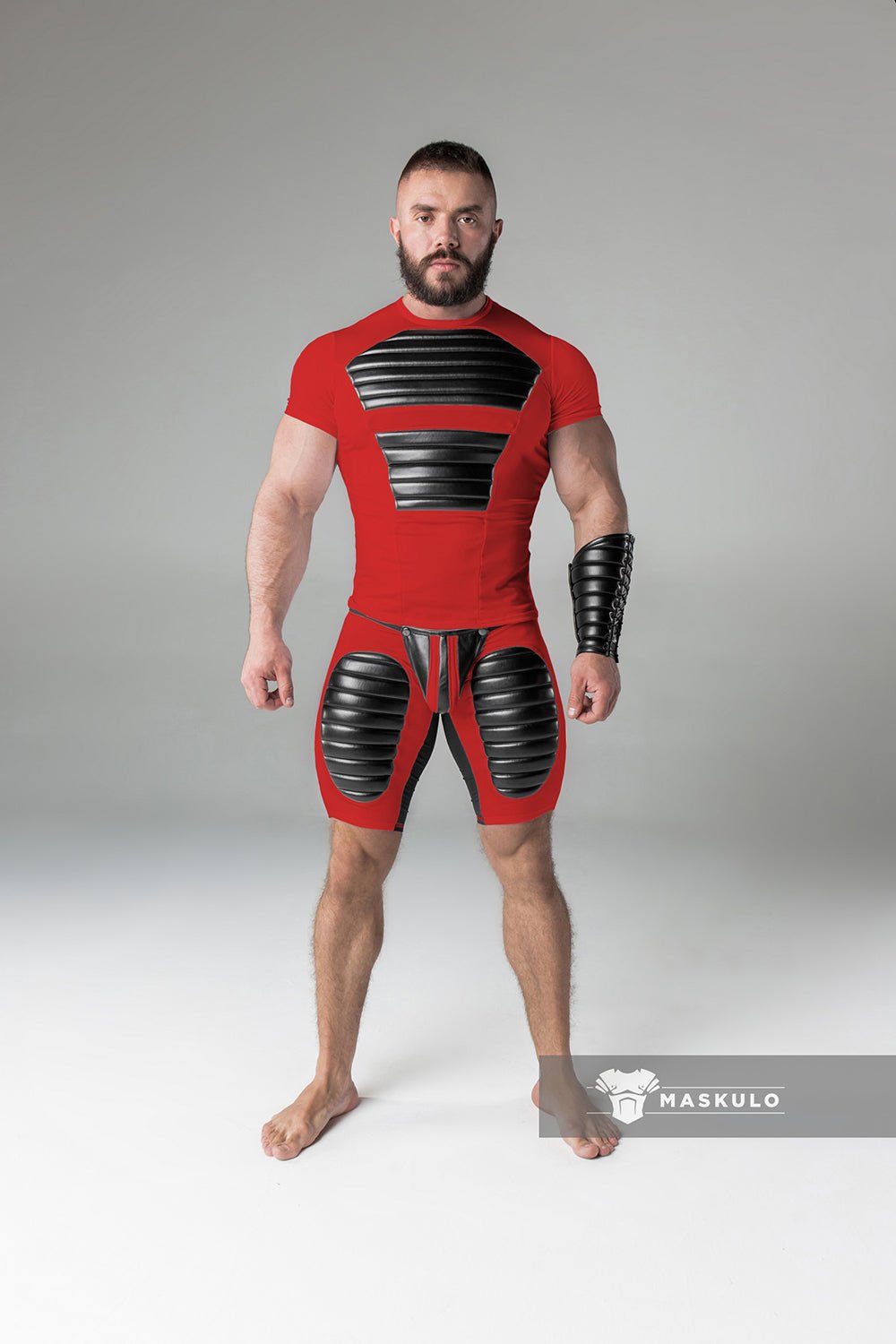 Armored. T-Shirt. Front Pads. Red - Maskulo - MTS116-Y1 - Maskulo EU Global Online Store