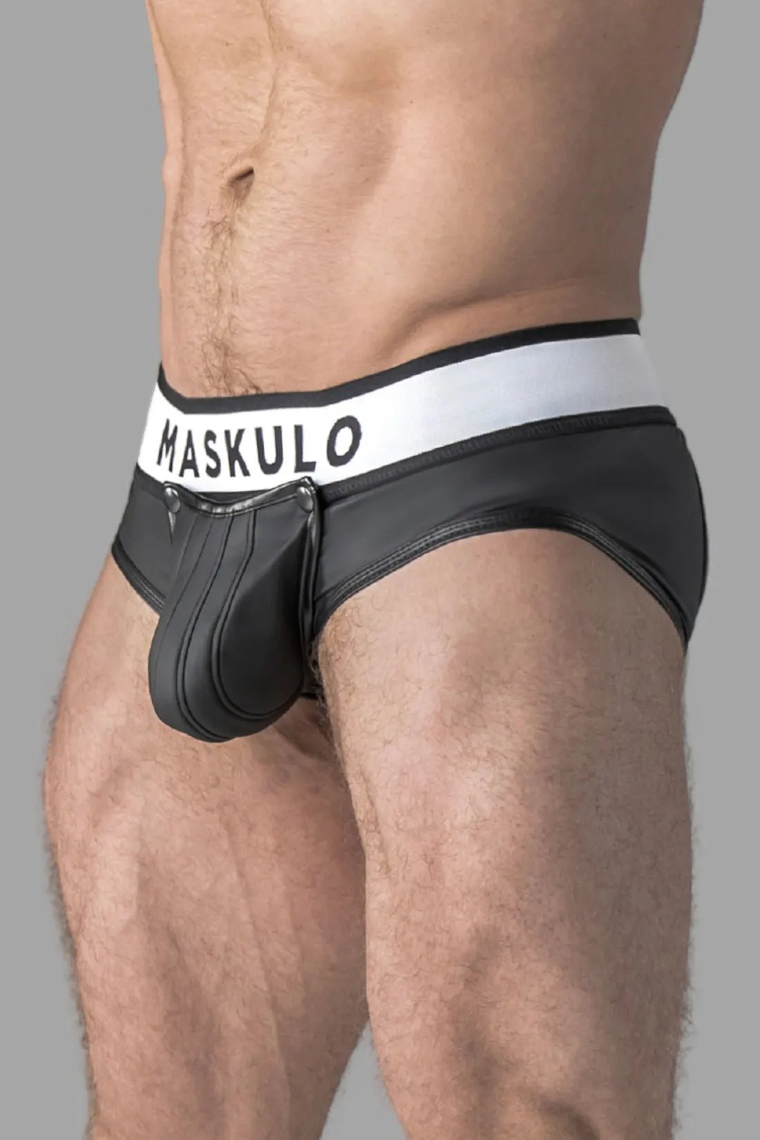 Armored. Rubber look Briefs. Detachable Pouch. Black - Maskulo - MBR108 - Y5 - Maskulo Global (EU) Store