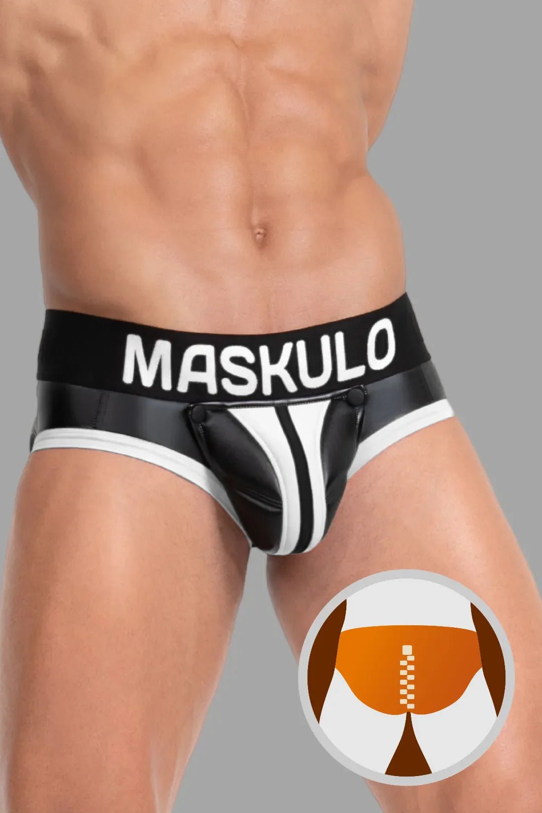 Briefs with Pads. Black and White - Maskulo - MBR131 - Y4 - Maskulo Global (EU) Store